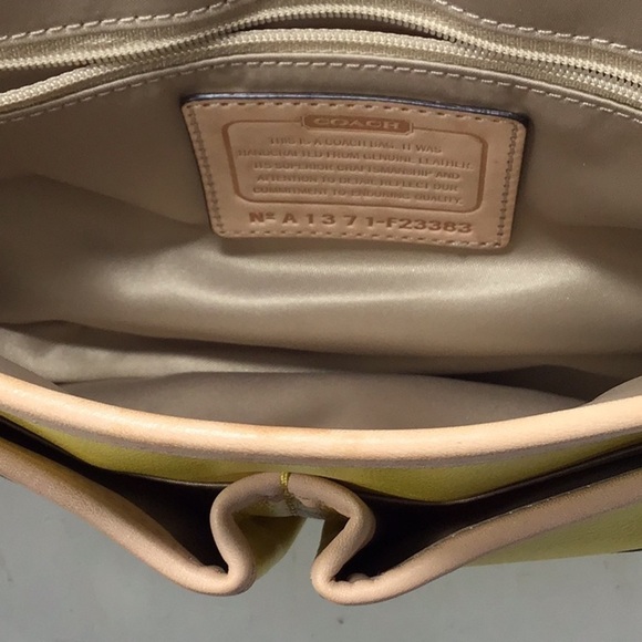 COACH Park Colorblock Yellow and White Leather Crossbody Messenger Bag - Picture 10 of 14